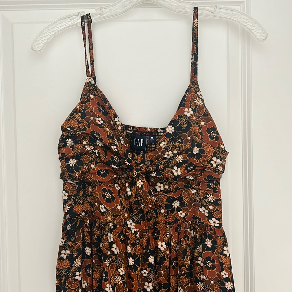 The Gap | rust and brown floral tie cut-out maxi dress NWOT